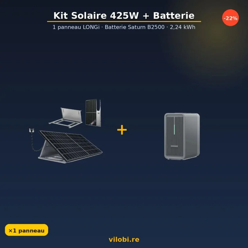 Kit solaire 425W + batterie Marstek Saturn B2500 2,24 kWh — La Réunion