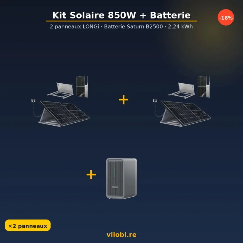 Kit solaire 850W + batterie Marstek Saturn B2500 2,24 kWh — La Réunion