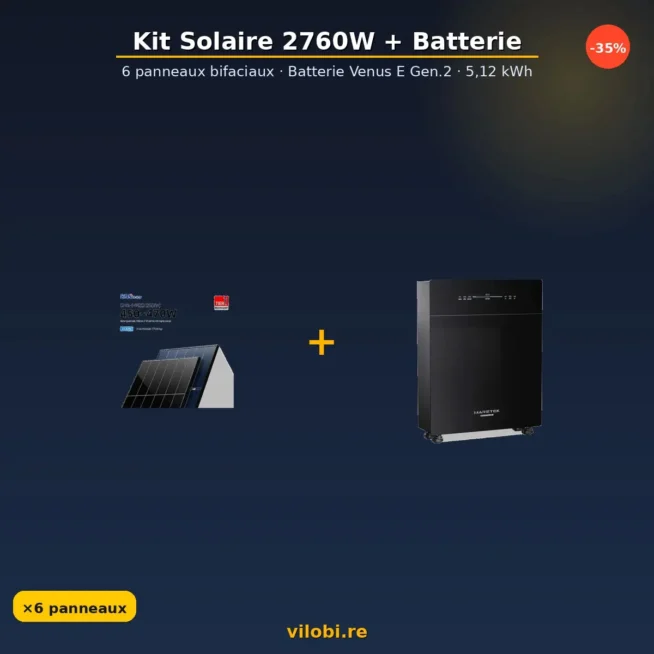 Kit solaire 2760W + batterie Marstek Venus E Gen.2 5,12 kWh — La Réunion