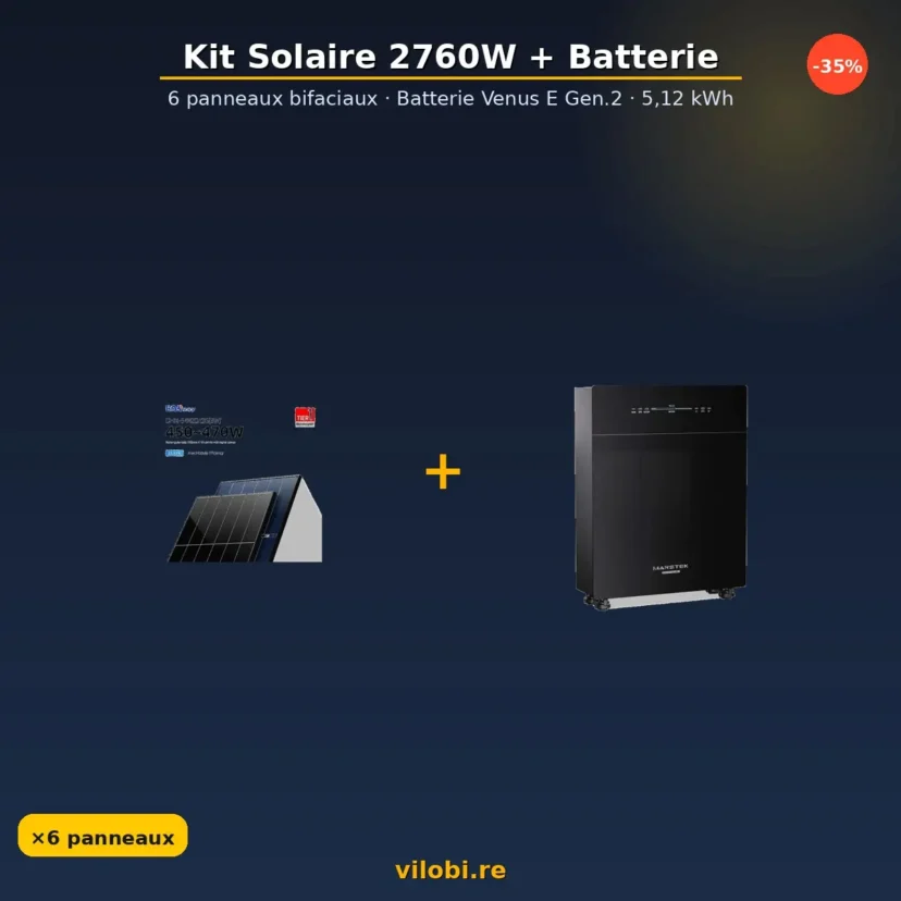 Kit solaire 2760W + batterie Marstek Venus E Gen.2 5,12 kWh — La Réunion